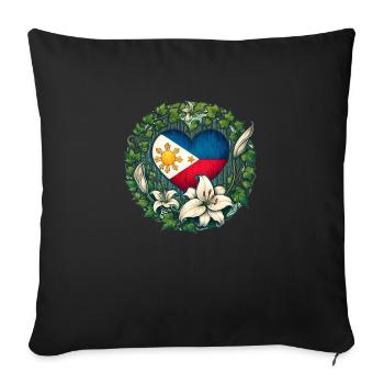 Philippines - Sofa pillowcase 17,3'' x 17,3'' (45 x 45 cm) - black - Front
