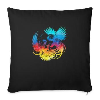 Cock tup fight animal isolated colorful chicken - Sofa pillowcase 17,3'' x 17,3'' (45 x 45 cm) - black - Front
