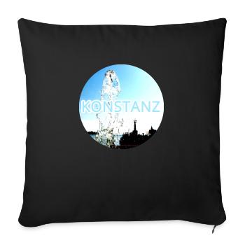 Constance Imperia Landmark Water Fountain Round - Sofa pillowcase 17,3'' x 17,3'' (45 x 45 cm) - black - Front