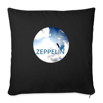 Zeppelin rund Himmel sonnig Wolken Kontrast - Sofakissenbezug 45 x 45 cm - Schwarz - Vorne