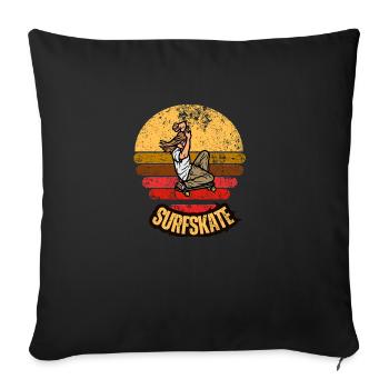 Surfskate - Housse de coussin décorative 45 x 45 cm - noir - Devant
