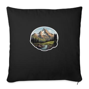 Schweizer Berge - Sofakissenbezug 45 x 45 cm - Schwarz - Vorne