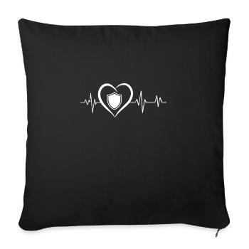 Heartbeat Shield - Sofa pillowcase 17,3'' x 17,3'' (45 x 45 cm) - black - Front