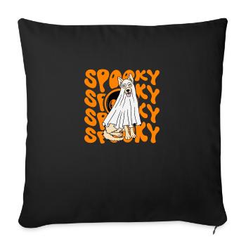 Spooky Duo: Golden Retrievers Halloween Fun - Sofa pillowcase 17,3'' x 17,3'' (45 x 45 cm) - black - Front
