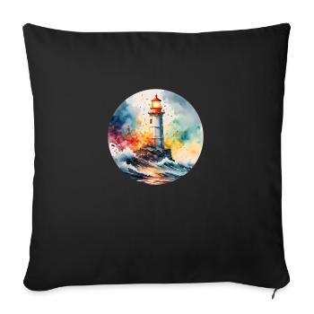 Lighthouse Round Batch - Sofa pillowcase 17,3'' x 17,3'' (45 x 45 cm) - black - Front