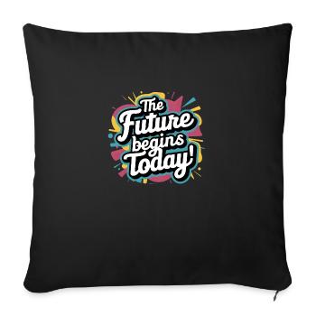 back to school - Sofa pillowcase 17,3'' x 17,3'' (45 x 45 cm) - black - Front