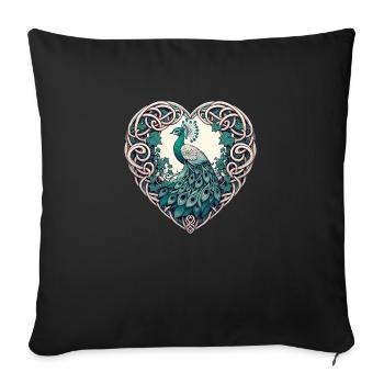 Peacock Lover - Sofa pillowcase 17,3'' x 17,3'' (45 x 45 cm) - black - Front