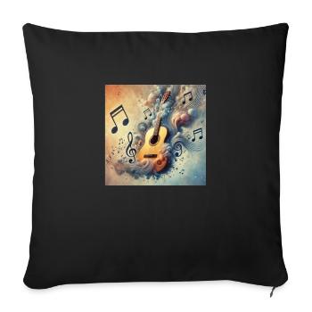 Gitarre auf Wolken - Sofakissenbezug 45 x 45 cm - Schwarz - Vorne
