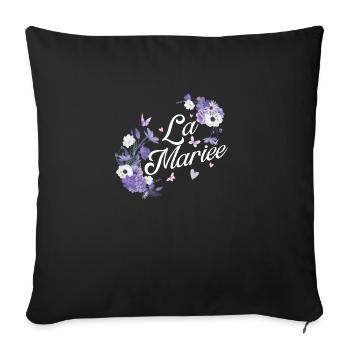 The Purple Floral Bride - Sofa pillowcase 17,3'' x 17,3'' (45 x 45 cm) - black - Front