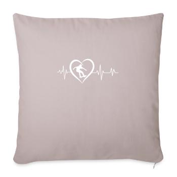 battement de cœur skateboard - Housse de coussin décorative 45 x 45 cm - taupe clair - Devant