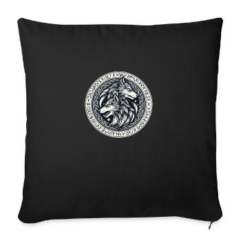 Rune Wolf Gifts - Sofa pillowcase 17,3'' x 17,3'' (45 x 45 cm) - black - Front