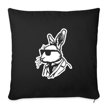 Rabbit Rabbit - Sofa pillowcase 17,3'' x 17,3'' (45 x 45 cm) - black - Front