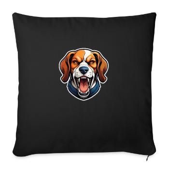 Wild angry beagle combatif motivation sport - Housse de coussin décorative 45 x 45 cm - noir - Devant