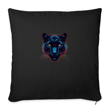 Panthère noire - Sofa pillowcase 17,3'' x 17,3'' (45 x 45 cm) - black - Front
