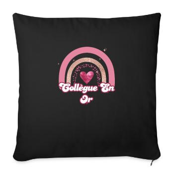Coworker in rose rainbow gold - coworker gift - Sofa pillowcase 17,3'' x 17,3'' (45 x 45 cm) - black - Front