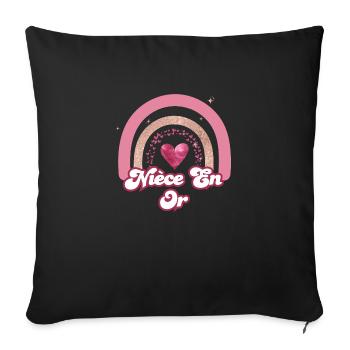 Niece in Rose Rainbow Gold - Niece Gift - Sofa pillowcase 17,3'' x 17,3'' (45 x 45 cm) - black - Front