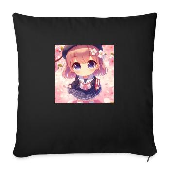 Anime Japanische Manga - Sofakissenbezug 45 x 45 cm - Schwarz - Vorne