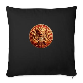 Japanese Dragon Monster - Sofa pillowcase 17,3'' x 17,3'' (45 x 45 cm) - black - Front