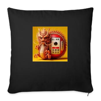 Japanese Dragon Monster - Sofa pillowcase 17,3'' x 17,3'' (45 x 45 cm) - black - Front