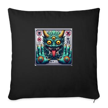 Japanese Dragon Monster - Sofa pillowcase 17,3'' x 17,3'' (45 x 45 cm) - black - Front