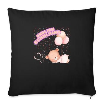 Endlich Schulkind - Sofakissenbezug 45 x 45 cm - Schwarz - Vorne