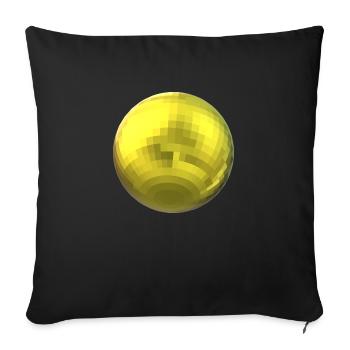 yellow ball - Sofa pillowcase 17,3'' x 17,3'' (45 x 45 cm) - black - Front
