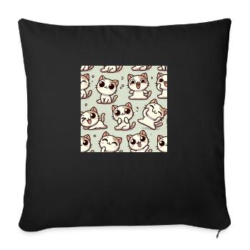 Smile Cat - Sofa pillowcase 17,3'' x 17,3'' (45 x 45 cm) - black - Front