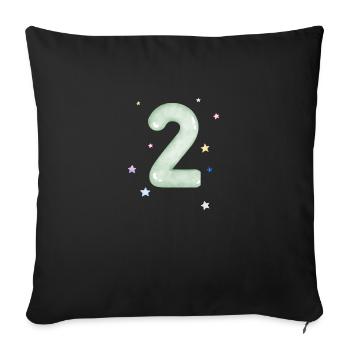 2e anniversaire watercolor étoile - Housse de coussin décorative 45 x 45 cm - noir - Devant