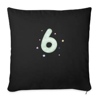 6e anniversaire watercolor étoile - Housse de coussin décorative 45 x 45 cm - noir - Devant
