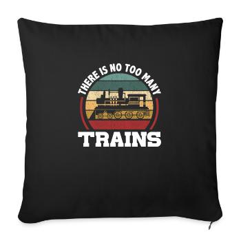 il n’y a pas trop de trains - Housse de coussin décorative 45 x 45 cm - noir - Devant
