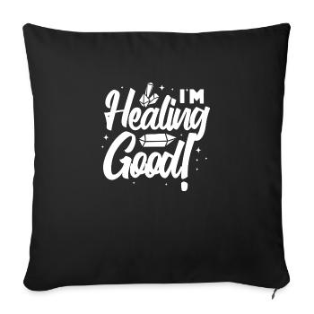 I m healing good Design for a crystals fan - Sofa pillowcase 17,3'' x 17,3'' (45 x 45 cm) - black - Front