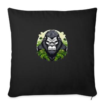Gorille sauvage en colère combatif sport de motivation - Housse de coussin décorative 45 x 45 cm - noir - Devant