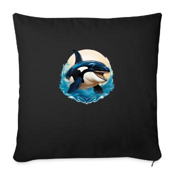 Wild angry killer whale motivational sport - Sofa pillowcase 17,3'' x 17,3'' (45 x 45 cm) - black - Front