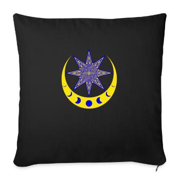 Star of Inanna - Sofa pillowcase 17,3'' x 17,3'' (45 x 45 cm) - black - Front