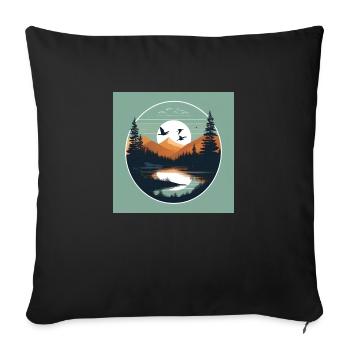 Pure nature: The perfect T-shirt for outdoor lovers - Sofa pillowcase 17,3'' x 17,3'' (45 x 45 cm) - black - Front