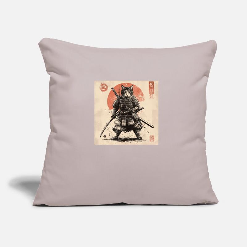 Cat Samurai Japan Ukiyo-E Sofa pillowcase 17,3'' x 17,3'' (45 x 45 cm)
