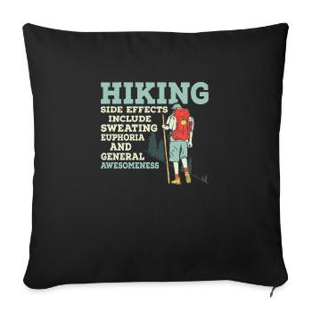 Hiking Side Effects Include Sweating Mountain Hike - Sofa pillowcase 17,3'' x 17,3'' (45 x 45 cm) - black - Front