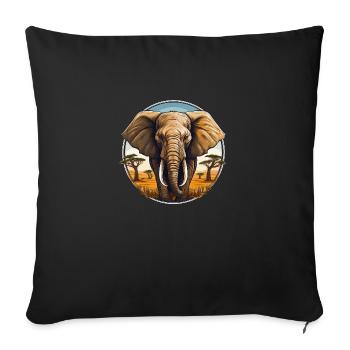 Wild angry elephant combative motivational sport - Sofa pillowcase 17,3'' x 17,3'' (45 x 45 cm) - black - Front