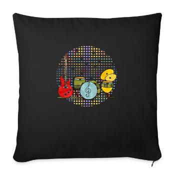 Musical instruments - Sofa pillowcase 17,3'' x 17,3'' (45 x 45 cm) - black - Front