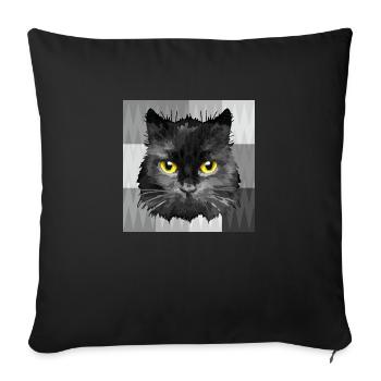 Katze - Sofakissenbezug 45 x 45 cm - Schwarz - Vorne