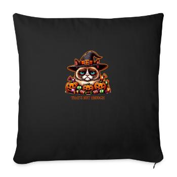 Chat maléfique d’Halloween - Housse de coussin décorative 45 x 45 cm - noir - Devant