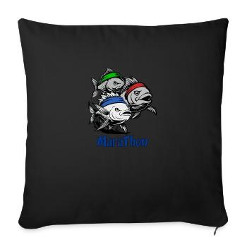 MARATHON ! (footing, running) - Housse de coussin décorative 45 x 45 cm - noir - Devant