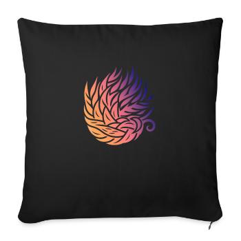 Abstract Leaf Swirl - Sofa pillowcase 17,3'' x 17,3'' (45 x 45 cm) - black - Front