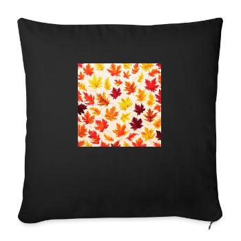 Herbstlaub-Muster - Sofakissenbezug 45 x 45 cm - Schwarz - Vorne
