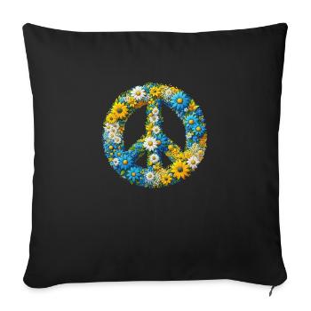 Hippie soul Groovy Summer time peace love Ukraine - Sofa pillowcase 17,3'' x 17,3'' (45 x 45 cm) - black - Front