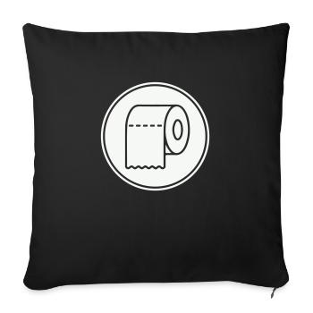 Papier toilette Icône de papier toilette - Housse de coussin décorative 45 x 45 cm - noir - Devant
