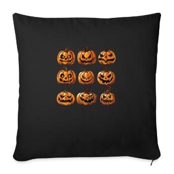 Citrouille d’Halloween Effrayant - Housse de coussin décorative 45 x 45 cm - noir - Devant