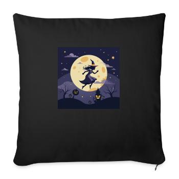 Witch in magical moonlight - Sofa pillowcase 17,3'' x 17,3'' (45 x 45 cm) - black - Front