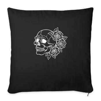 Flower Skull - Beauty in Transition - Sofa pillowcase 17,3'' x 17,3'' (45 x 45 cm) - black - Front