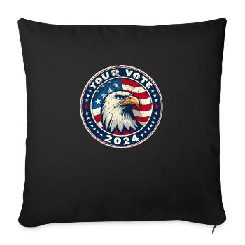 USA Vote 2024 Iconic American Flag Election Design - Sofa pillowcase 17,3'' x 17,3'' (45 x 45 cm) - black - Front